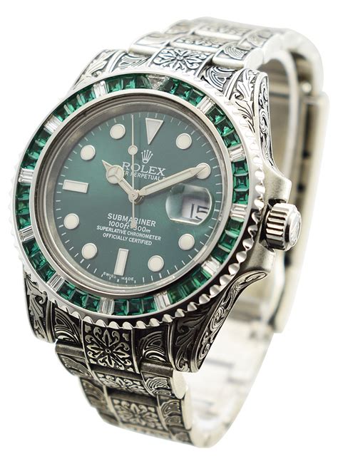 rolex submariner steel pre-owned 16610 custom green|rolex submariner 16610 swiss only.